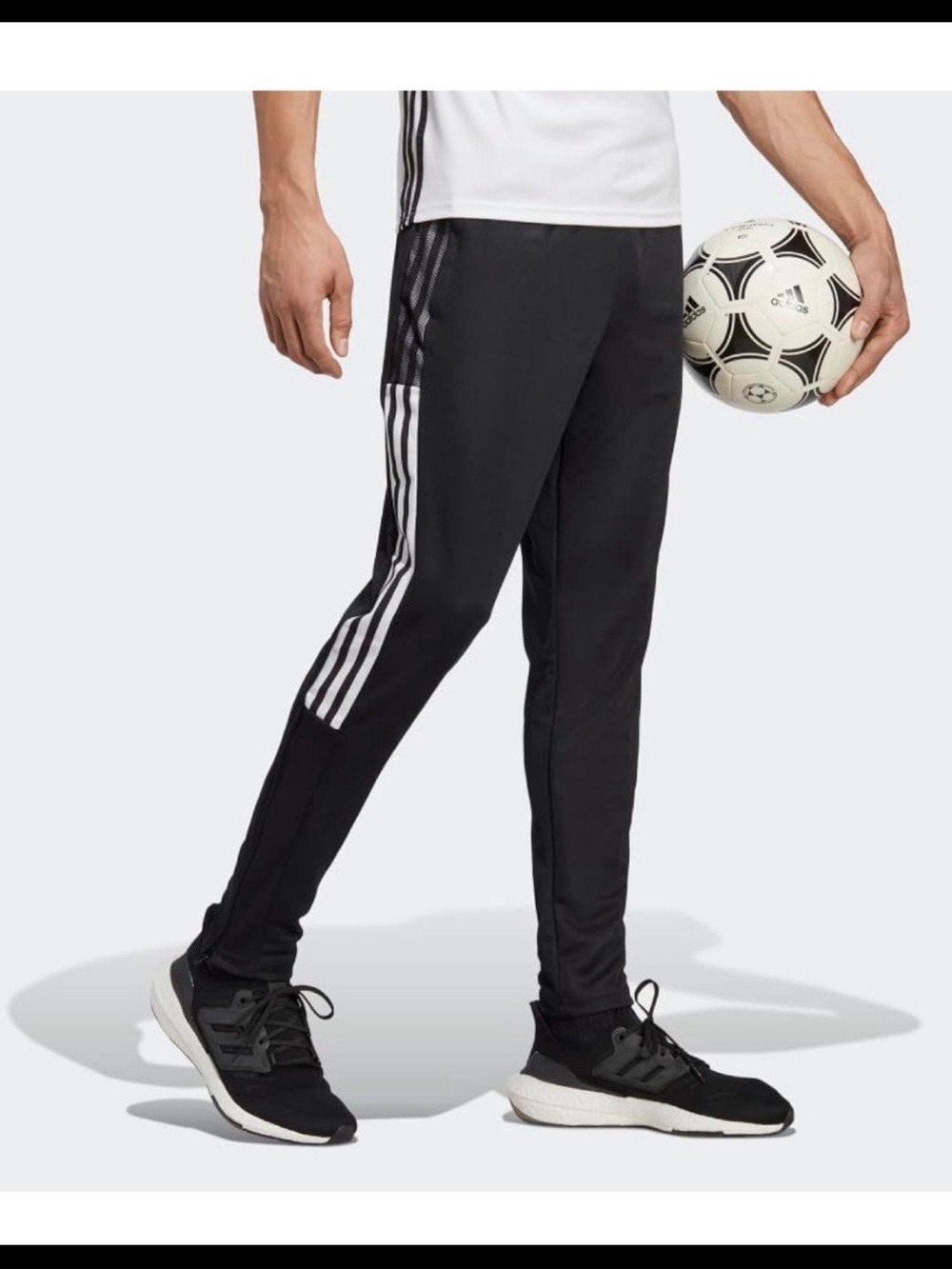 adidas Black Jogger Pants with White 3-Stripes